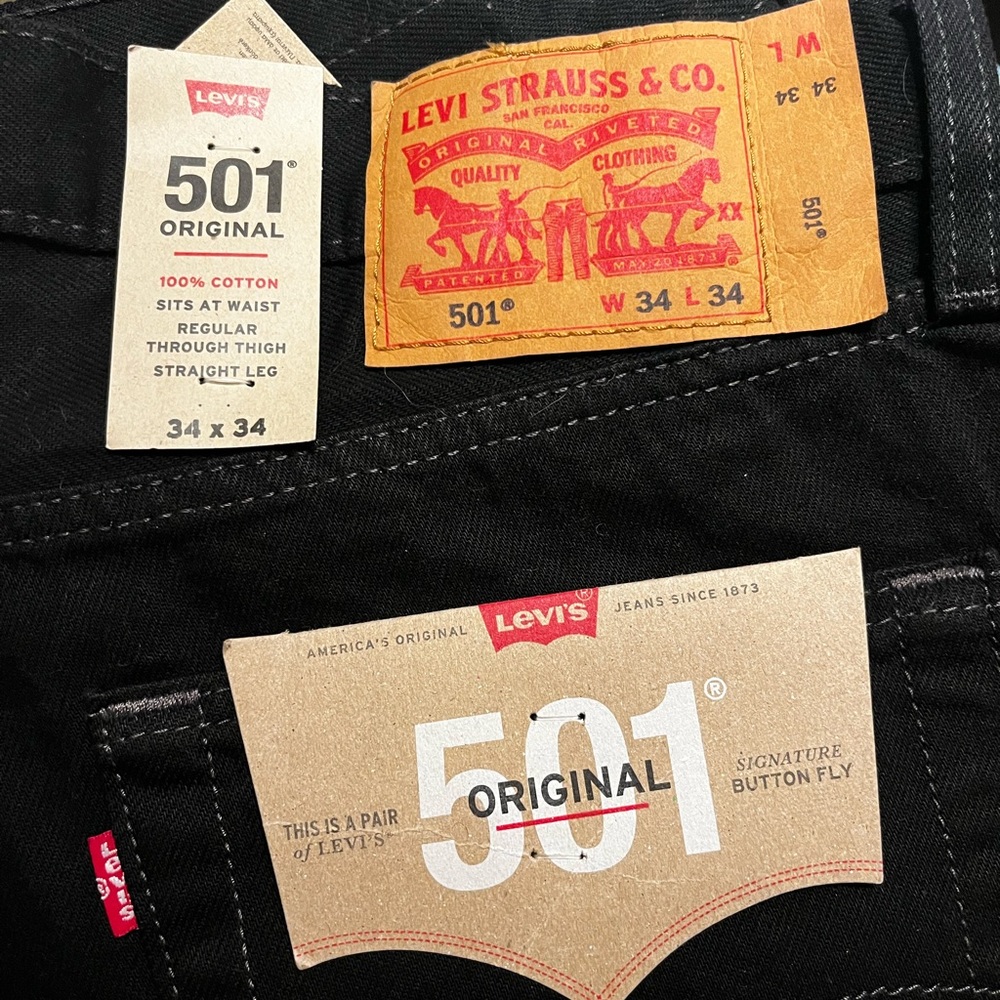 Mens Levi’s 501 Regular Straight Leg Jeans 100% Cotton NWT